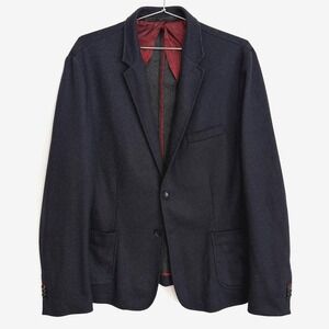 Massimo Rebecchi Project Navy Wool Blend Blazer EU 54 Modern Fit Italy